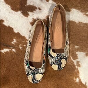 Madewell The Cory Flat in Snakeskin Embossed Leather